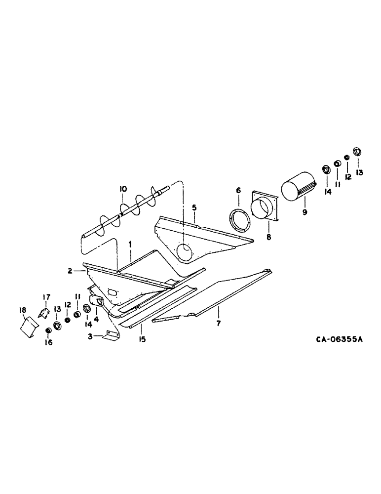 Схема запчастей Case IH 1482 - (25-03) - GRAIN AND TAILINGS ELEVATORS, GRAIN AUGER TROUGH Elevators