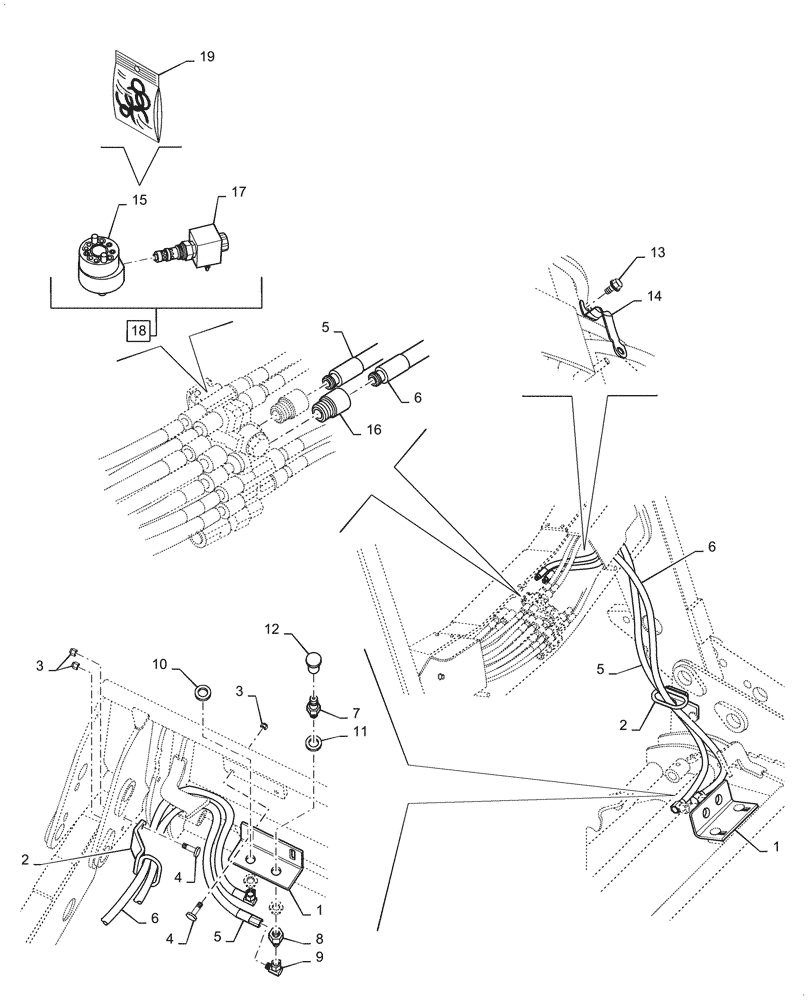 Схема запчастей Case IH LX740 - (35.734.010) - VAR - 717522006 - 3RD FUNCTION HYDRAULICS (35) - HYDRAULIC SYSTEMS