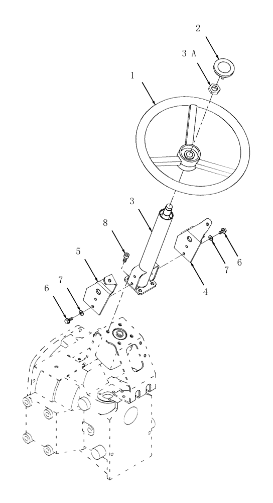 Схема запчастей Case IH D25 - (03F02) - STEERING COLUMN, FIXED (06) - FRONT AXLE & STEERING