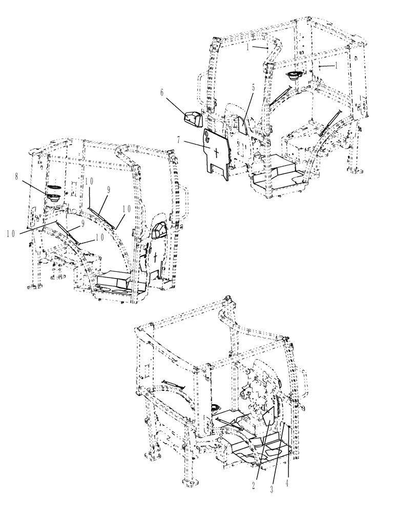 Схема запчастей Case IH DX40 - (10.01.04) - CAB FINISHING GROUP (10) - OPERATORS PLATFORM/CAB