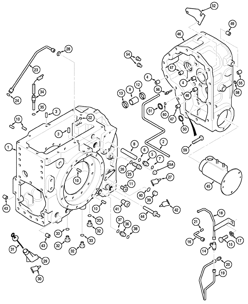 Схема запчастей Case IH MX170 - (06-06) - TRANSAXLE HOUSING (21) - TRANSMISSION