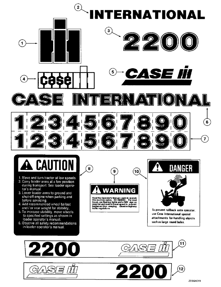 Схема запчастей Case IH 2200 - (6-48) - DECALS 