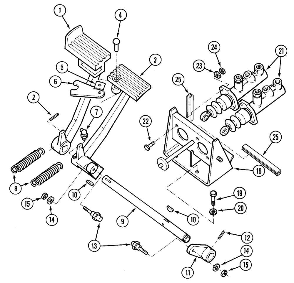 Схема запчастей Case IH C50 - (07-01) - BRAKE PEDALS (07) - BRAKES