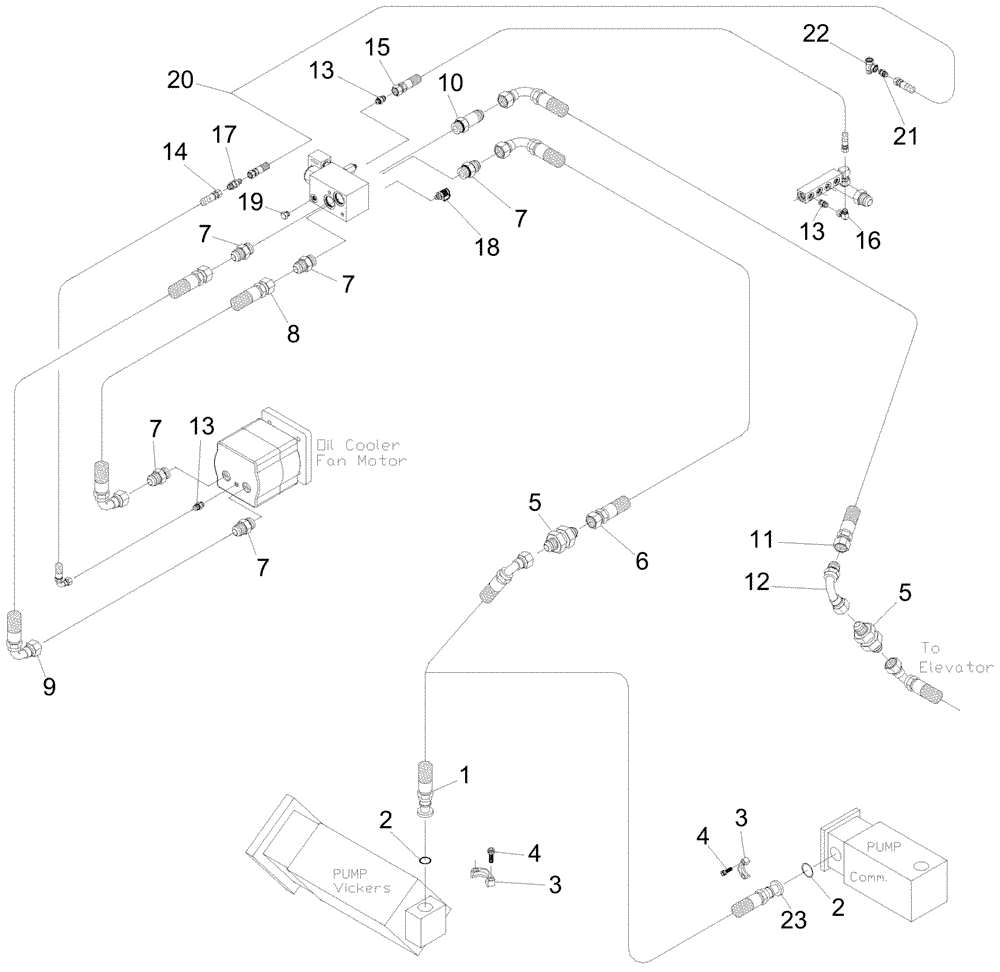 Схема запчастей Case IH A7000 - (B10.01[01]) - Hydraulic Circuit {Oil Cooler} (07) - HYDRAULICS