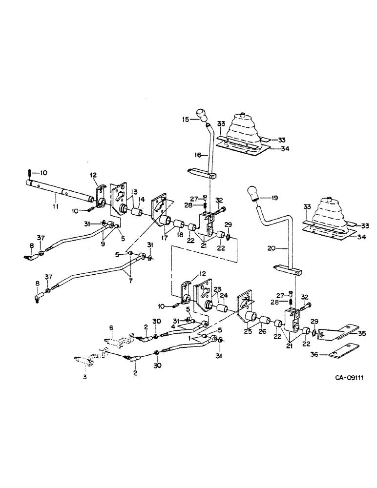 Схема запчастей Case IH 784 - (07-35) - DRIVE TRAIN, TRANSMISSION CONTROL, EXTERNAL, H PATTERN SHIFT, TRACTORS WITHOUT FORWARD AND REVERSE (04) - Drive Train