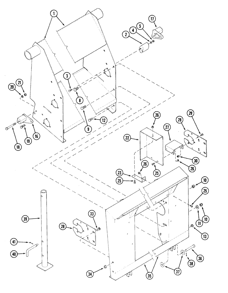 Схема запчастей Case IH 1084 - (09-03) - FEEDER ADAPTER 815 COMBINE WITH QUICK-ATTACH FEEDER - 8000 (09) - CHASSIS