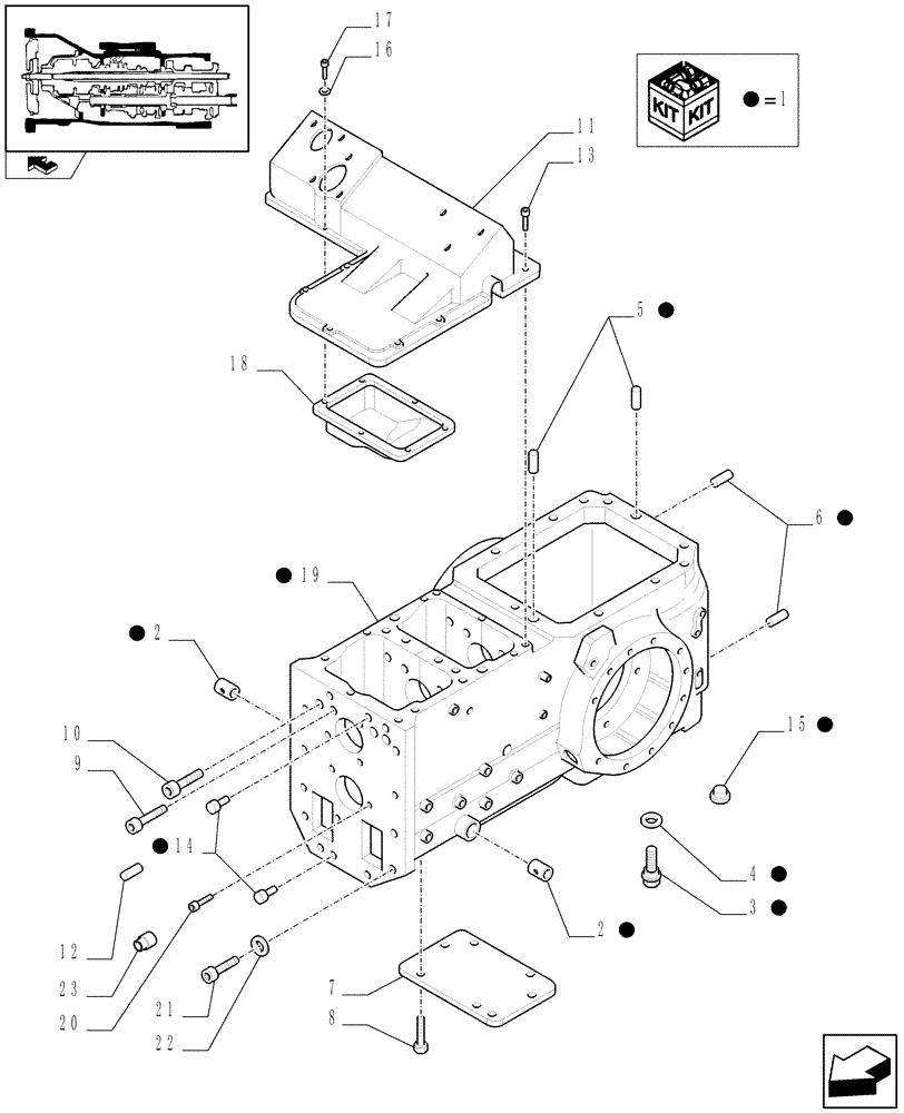 Схема запчастей Case IH FARMALL 90 - (1.21.0[02]) - TRACTOR BODY - CAPS AND COVERS - C6839 (03) - TRANSMISSION