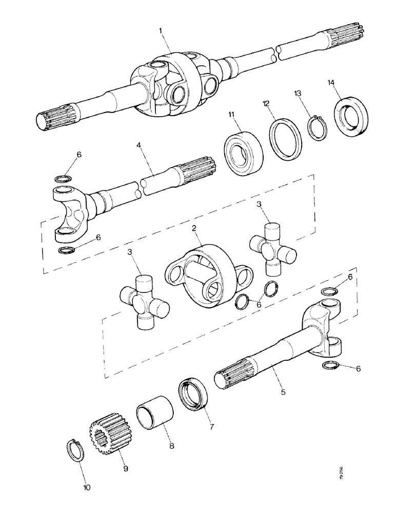 Схема запчастей Case IH 1490 - (G12-1) - HALF-SHAFTS - CARRARO AXLE, MFD MODEL (04) - FRONT AXLE