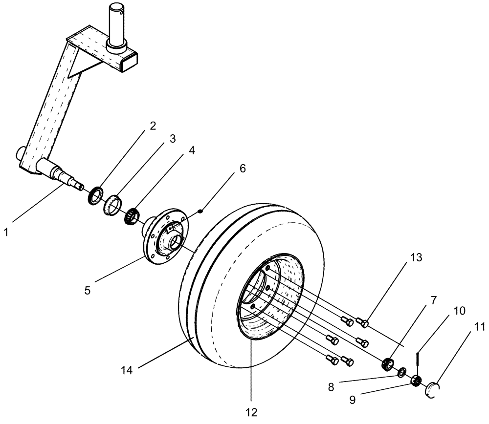 Схема запчастей Case IH 1260 - (44.100.06) - WHEEL ASSEMBLY - MARKER, CASTER (44) - WHEELS