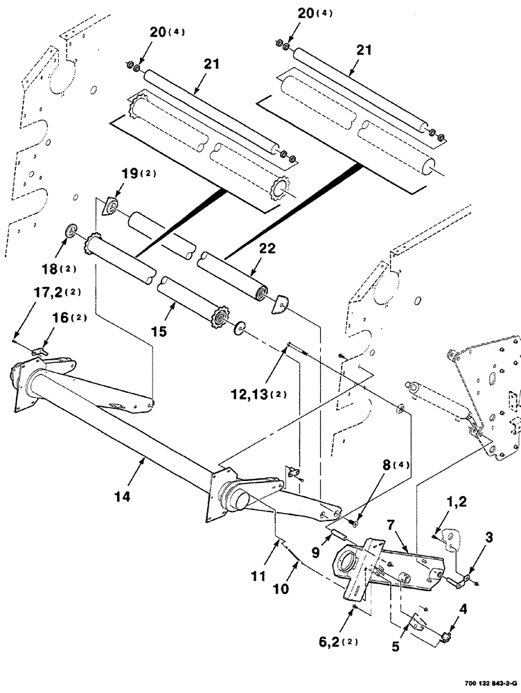 Схема запчастей Case IH RS561 - (06-014) - BALE TENSIONING ROLLER ASSEMBLY (S.N. CFH0156399 AND LATER) (13) - FEEDER