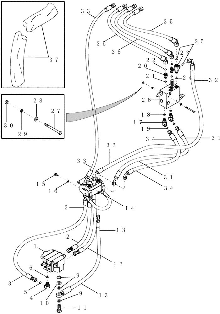 Схема запчастей Case IH LX172 - (08-09) - HYDRAULICS - 2 FUNCTION WITH ONE LEVER QUICK CONNECT WITH HYDRAULIC SELF-LEVELING (08) - HYDRAULICS