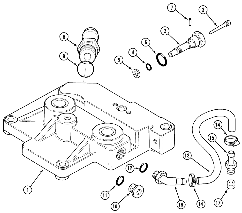 Схема запчастей Case IH 5230 - (8-054) - REMOTE AUXILIARY VALVE MANIFOLD, INLET/OUTLET (08) - HYDRAULICS