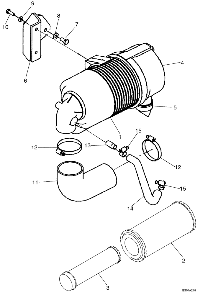 Схема запчастей Case IH 445 - (02-04) - AIR CLEANER - ENGINE (02) - ENGINE