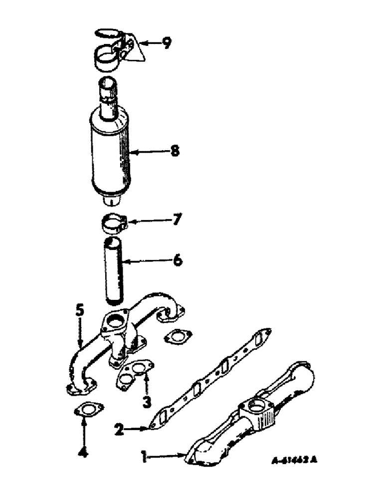 Схема запчастей Case IH D-188 - (C-23) - EXHAUST SYSTEM, INTERNATIONAL 504 AND 2504 TRACTORS WITH VERTICAL EXHAUST 