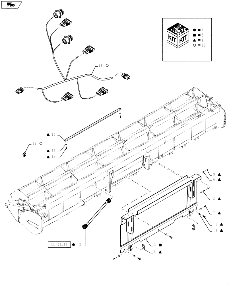 Схема запчастей Case IH 3020-30 - (88.058.02) - KIT, CONVERSION FOR 21/23/2500 COMBINES (88) - ACCESSORIES