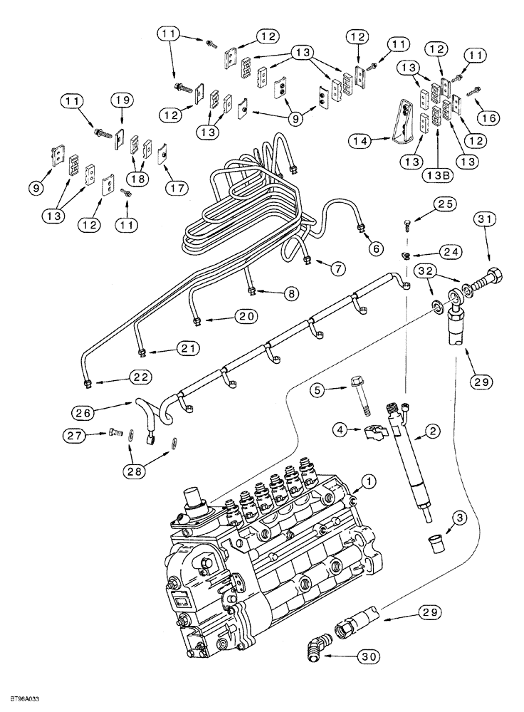 Схема запчастей Case IH 6831T - (03-002) - FUEL INJECTION SYSTEM, 6T-830 EMISSIONS CERTIFIED ENGINE 