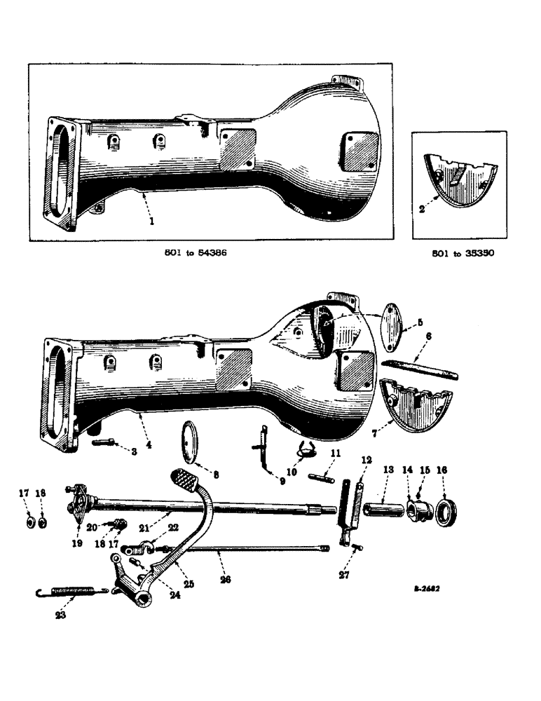 Схема запчастей Case IH FARMALL B - (083) - CHASSIS, CLUTCH HOUSING, CONTROLS AND CONNECTIONS (12) - CHASSIS