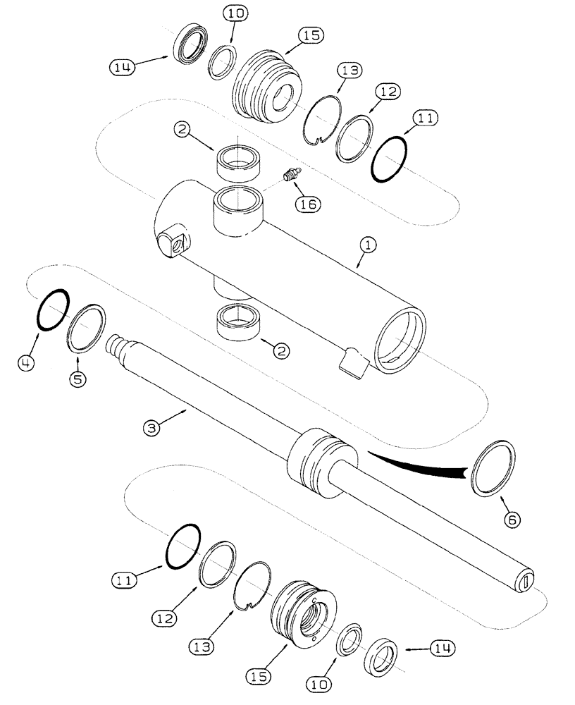 Схема запчастей Case IH 7220 - (5-024) - STEERING CYLINDER ASSEMBLY, 2 WHEEL DRIVE (05) - STEERING