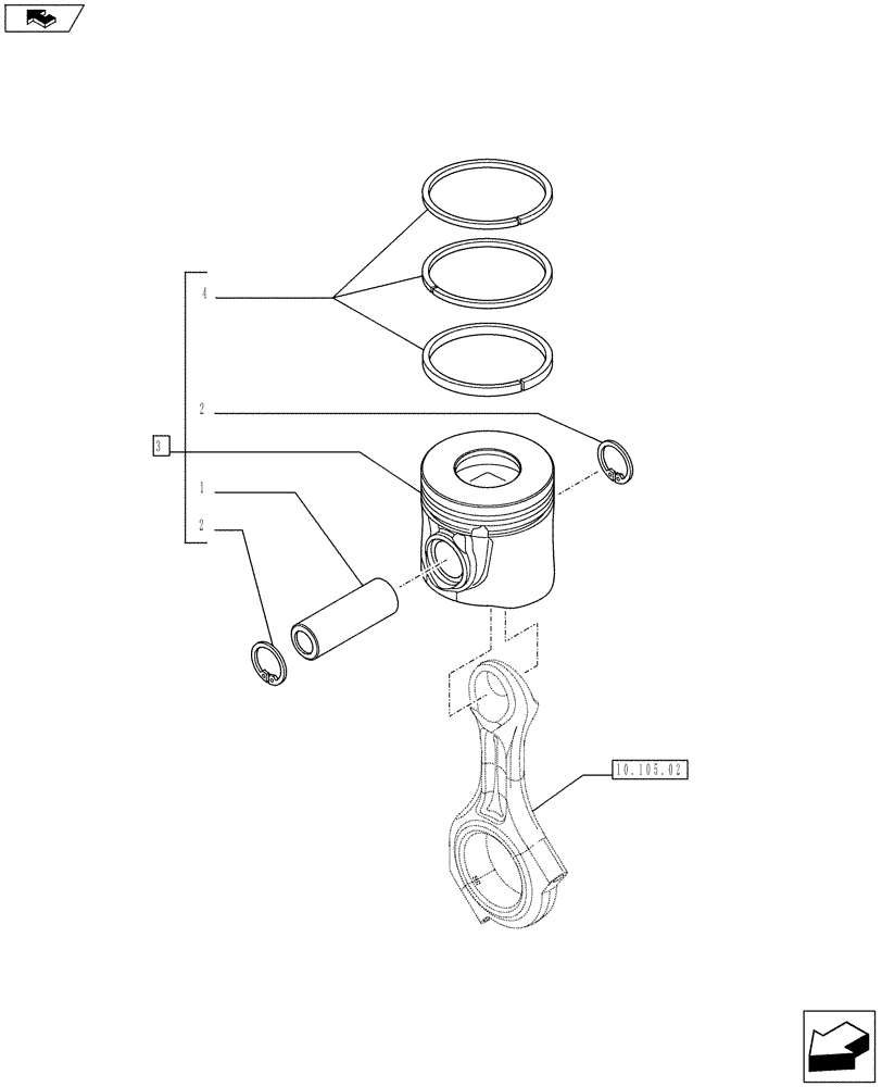 Схема запчастей Case IH FARMALL 75C - (10.105.01) - ENGINE, PISTON (10) - ENGINE