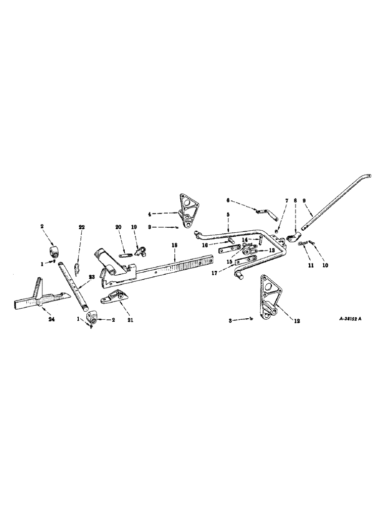 Схема запчастей Case IH SUPER A - (280) - ATTACHMENTS, FAST-HITCH, FARMALL SUPER A AND A-1, BAIL, DRAFT LINK, PULL BAR, AND SUPPORTS) Attachments