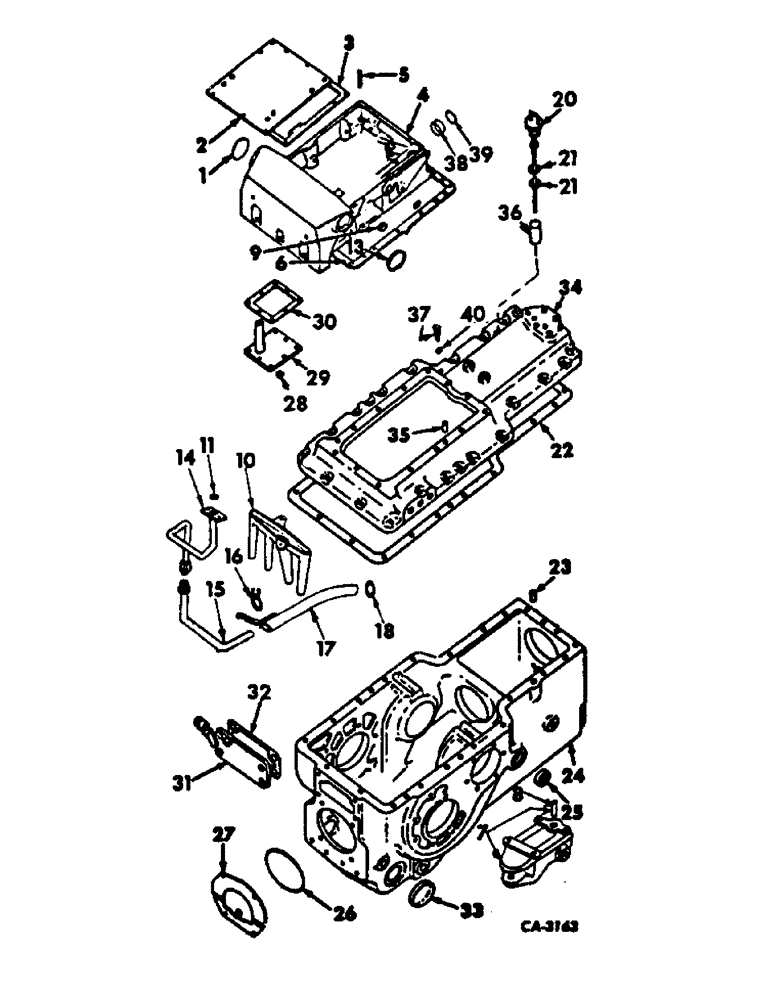 Схема запчастей Case IH HYDRO 70 - (07-27) - DRIVE TRAIN, REAR FRAME, SPACER AND COVER (04) - Drive Train