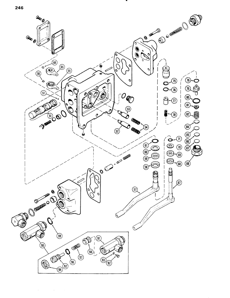 Схема запчастей Case IH 1090 - (246) - A61465 VALVE (08) - HYDRAULICS