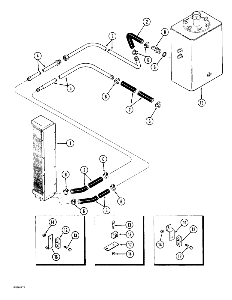 Схема запчастей Case IH 1660 - (8-08) - OIL COOLER SYSTEM (07) - HYDRAULICS