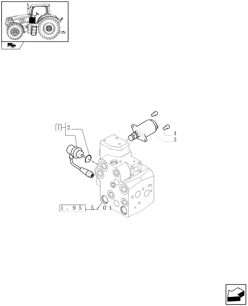 Схема запчастей Case IH PUMA 155 - (1.75.0/16) - FAST STEERING - SOLENOID VALVE AND SENSOR (VAR.330631) (06) - ELECTRICAL SYSTEMS