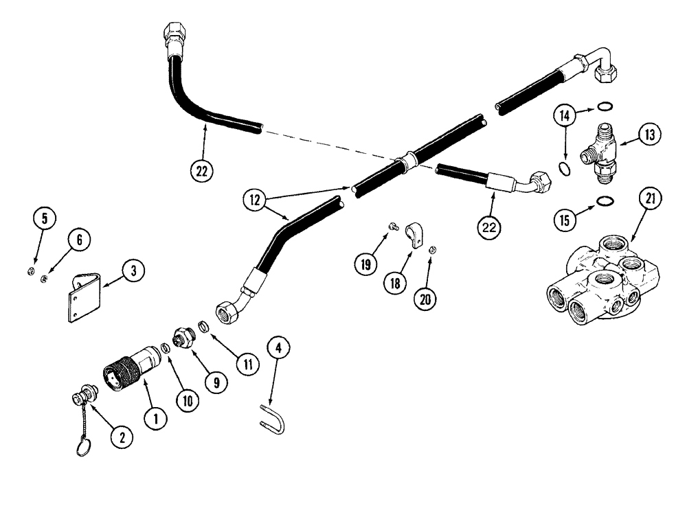 Схема запчастей Case IH 7210 - (8-084) - HYDRAULIC MOTOR OIL RETURN ATTACHMENT (08) - HYDRAULICS