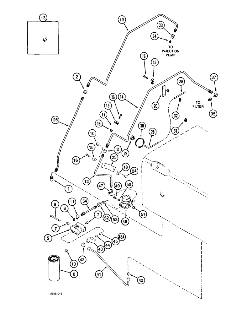 Схема запчастей Case IH 1666 - (3-11A) - FUEL LINES AND FILTER SYSTEM, P.I.N. JJC01006005 AND AFTER (02) - FUEL SYSTEM