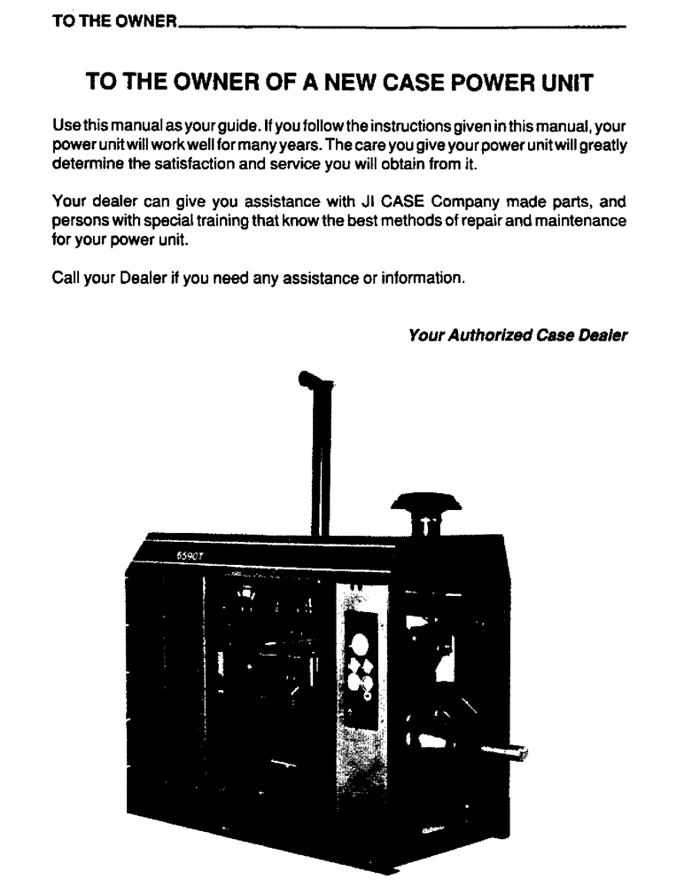 Схема запчастей Case IH 6590T - (001) - TO THE OWNER 