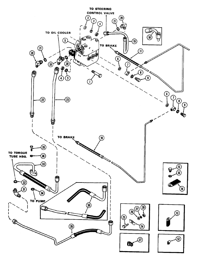 Схема запчастей Case IH 1370 - (147A) - POWER ASSIST BRAKE SYSTEM, BRAKE PEDALS AND CIRCUITRY (07) - BRAKES