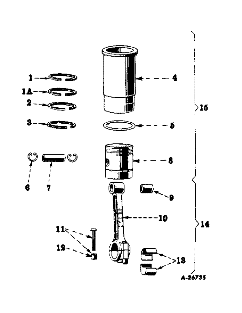 Схема запчастей Case IH SUPER A-1 - (016) - ENGINE, CONNECTING RODS, PISTONS, AND CYLINDER SLEEVES (01) - ENGINE