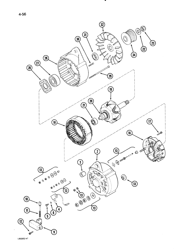 Схема запчастей Case IH 1670 - (4-56) - ALTERNATOR (06) - ELECTRICAL