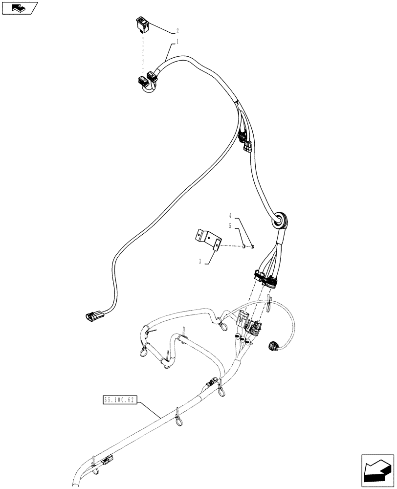 Схема запчастей Case IH PUMA 200 - (55.100.63) - ABS SYSTEM - HARNESS AND SWITCH (VAR.743922) (55) - ELECTRICAL SYSTEMS