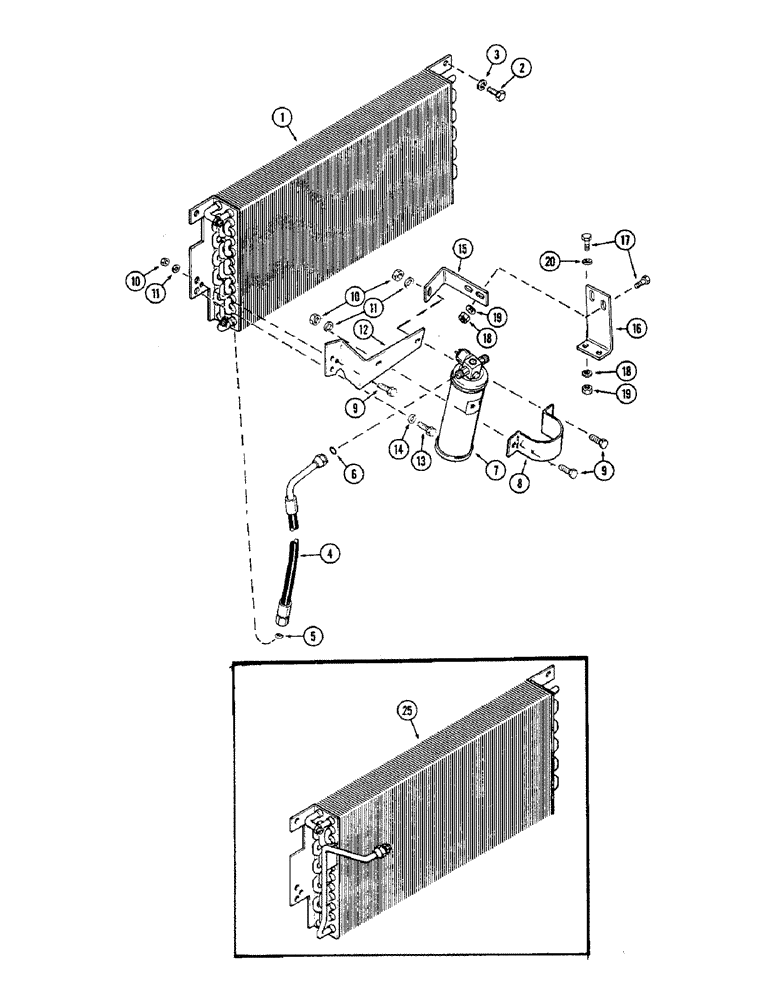 Схема запчастей Case IH 2470 - (548) - CAB, AIR CONDITIONING, CONDENSER AND RECEIVER-DRIER MOUNTING (09) - CHASSIS/ATTACHMENTS