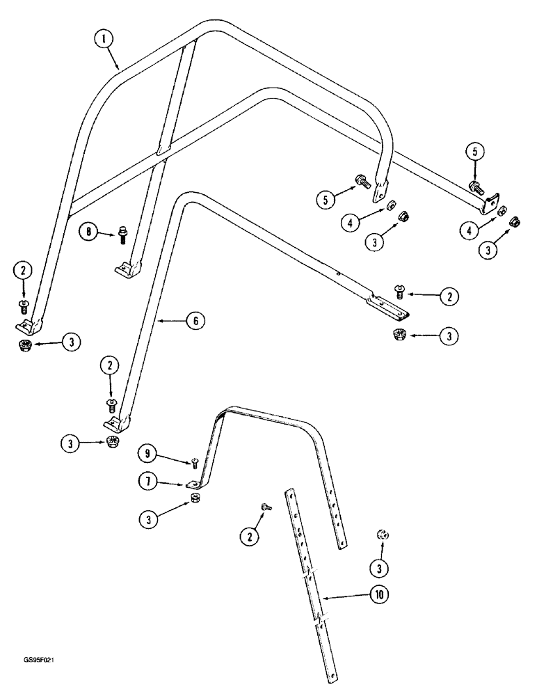 Схема запчастей Case IH 1670 - (9H-14) - SERVICE DECK HAND RAILS (12) - CHASSIS