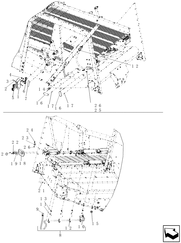 Схема запчастей Case IH 7130 - (74.114.11) - REMOTE SIEVE ADJUSTMENT (74) - CLEANING