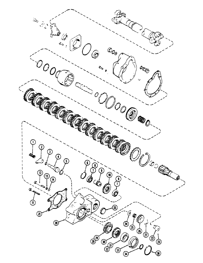 Схема запчастей Case IH 2670 - (264) - P.T.O. BRAKE AND HYDRAULIC PUMP DRIVE (08) - HYDRAULICS