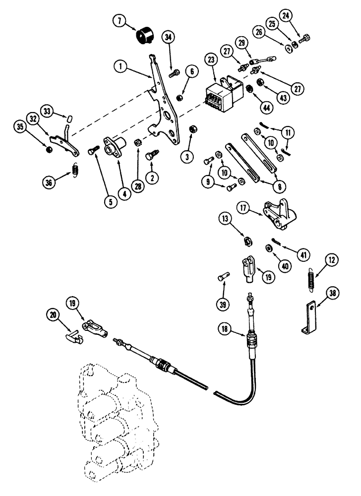 Схема запчастей Case IH 2294 - (6-192) - POWER SHIFT TRANSMISSION, POWER SHIFT LINKAGE (06) - POWER TRAIN