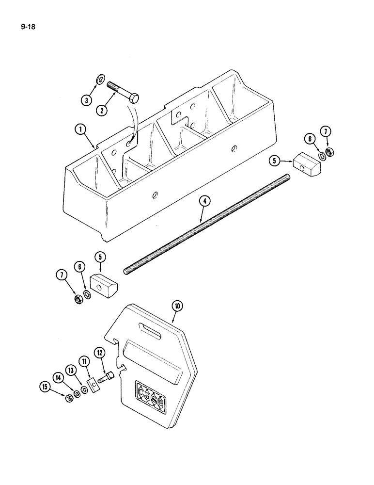 Схема запчастей Case IH 3594 - (9-018) - FRONT END WEIGHTS AND SUPPORT (09) - CHASSIS/ATTACHMENTS