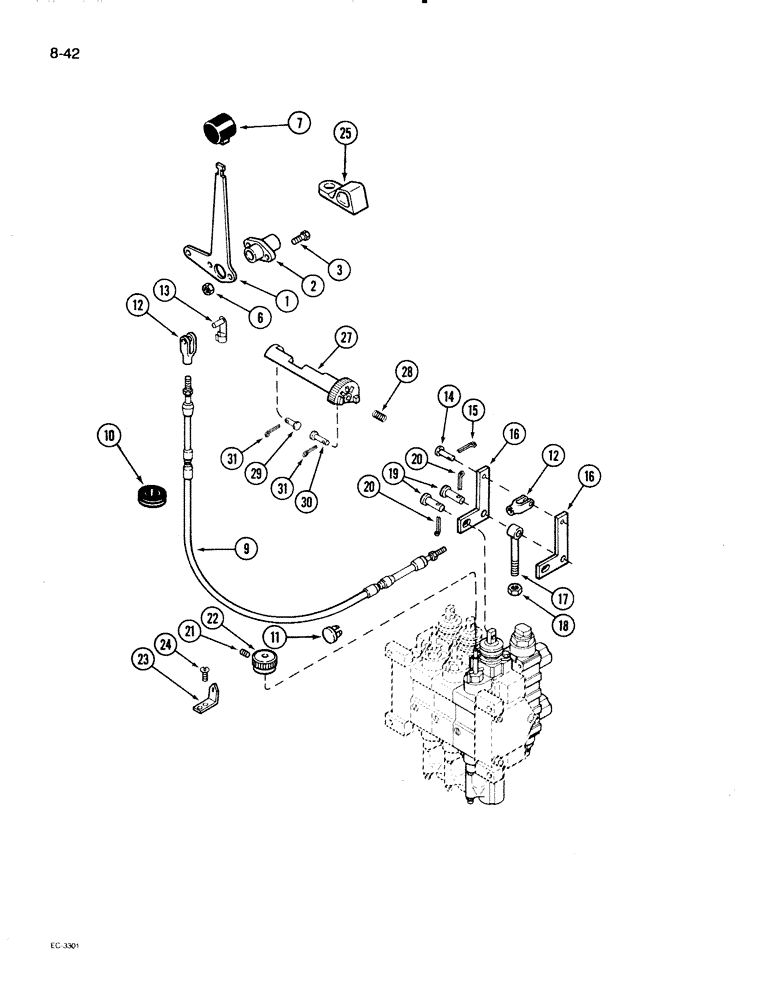 Схема запчастей Case IH 2096 - (8-042) - REMOTE ADD-ON ATTACHMENT, NO. THREE CIRCUIT, WITH LOAD CHECK (08) - HYDRAULICS