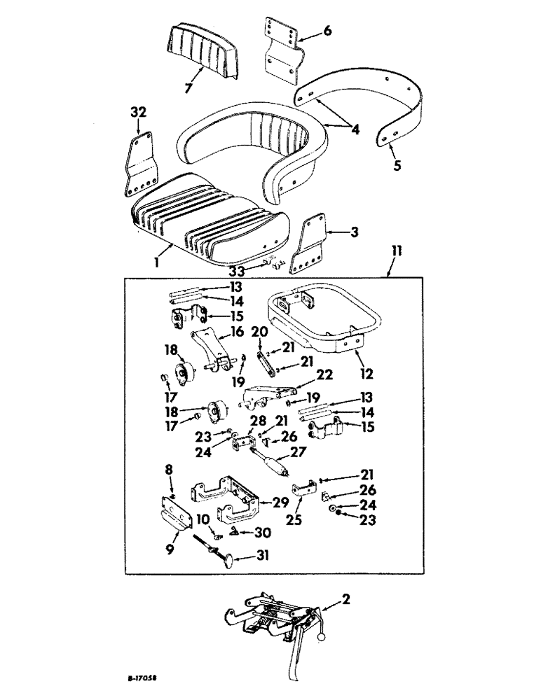 Схема запчастей Case IH 21256 - (M-02) - SEAT, OPERATORS PLATFORM AND MISCELLANEOUS, VERTICAL ACTING SEAT (10) - OPERATORS PLATFORM