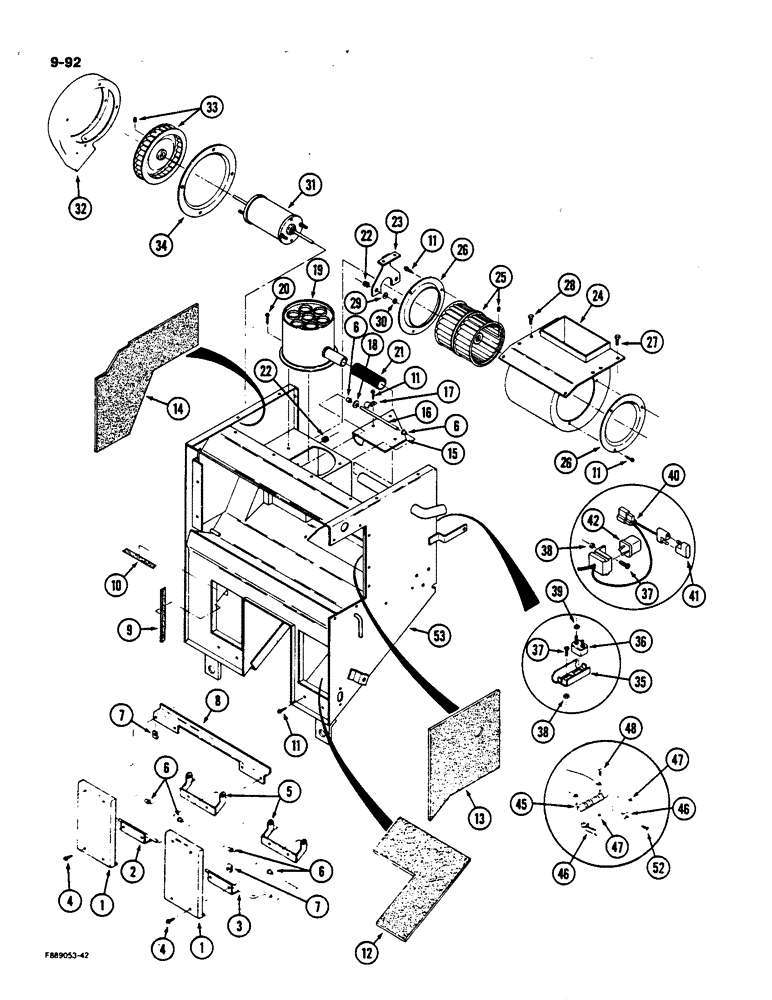 Схема запчастей Case IH 9170 - (9-092) - AIR CONDITIONING HEATER MODULE, INTERNAL COMPONENTS, CAB (CONTD) (09) - CHASSIS/ATTACHMENTS