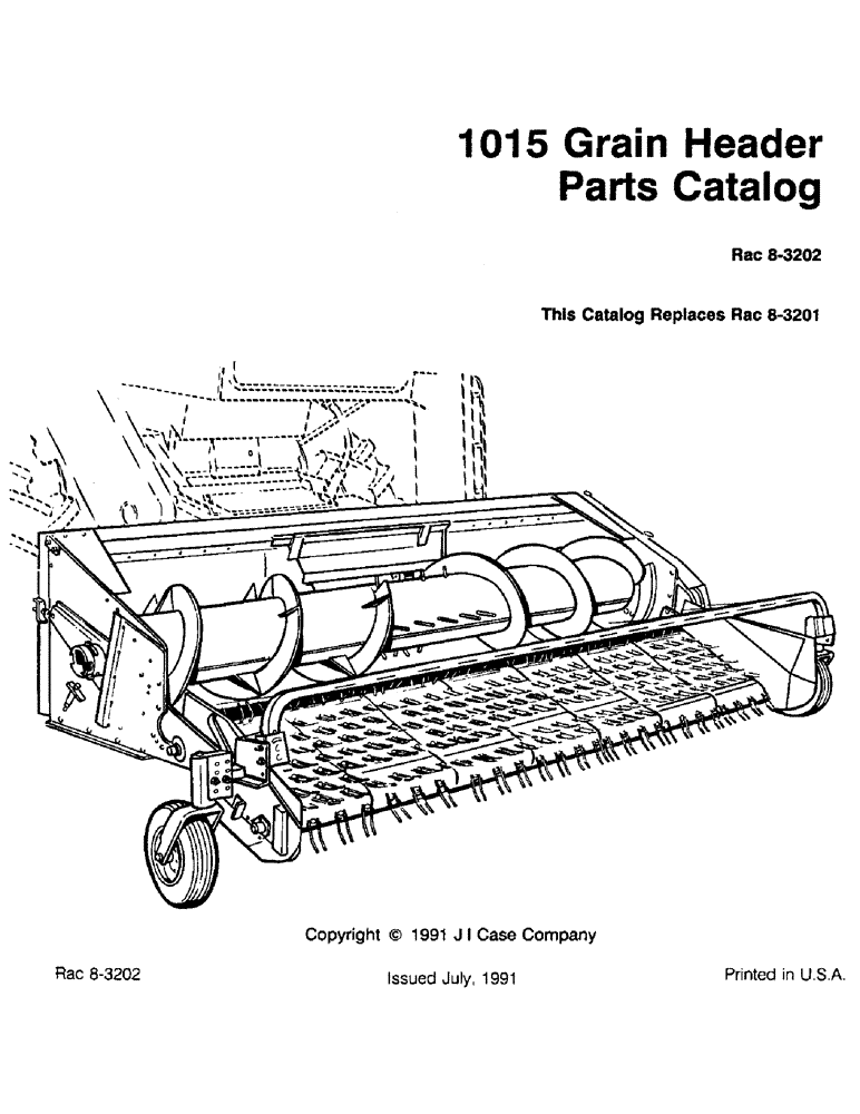 Схема запчастей Case IH 1015 - (1-001) - 1015 GRAIN HEADER PARTS CATALOG (00) - GENERAL & PICTORIAL INDEX