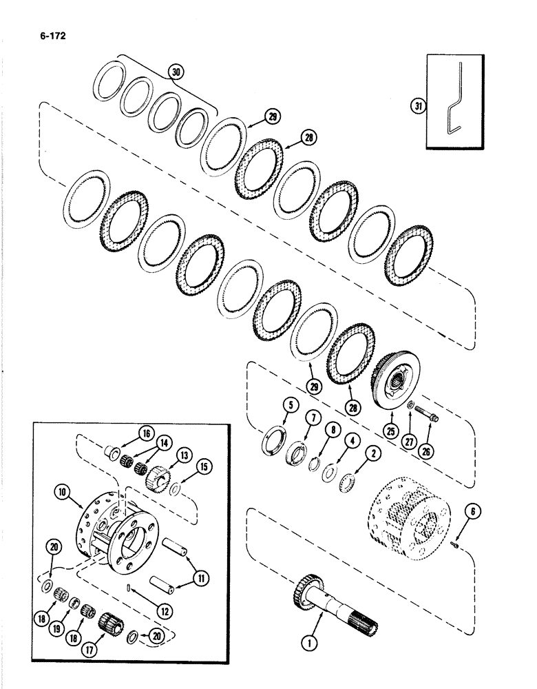 Схема запчастей Case IH 4894 - (6-172) - TRANSMISSION (C2) CLUTCH AND PLANETARY (06) - POWER TRAIN