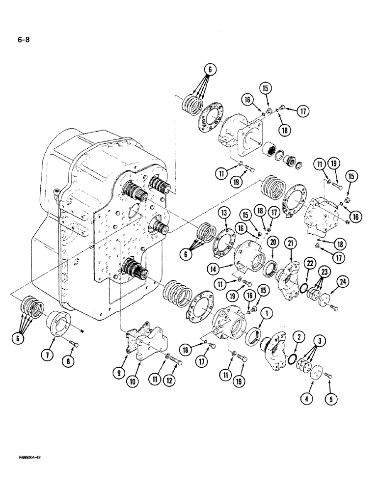 Схема запчастей Case IH 9280 - (6-08) - TRANSMISSION (CONTD) (06) - POWER TRAIN