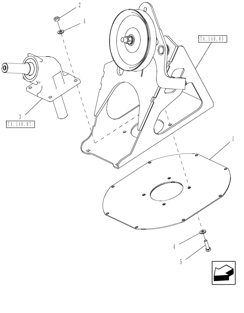 Схема запчастей Case IH 7230 - (74.140.06) - ANGLE DRIVE (74) - CLEANING