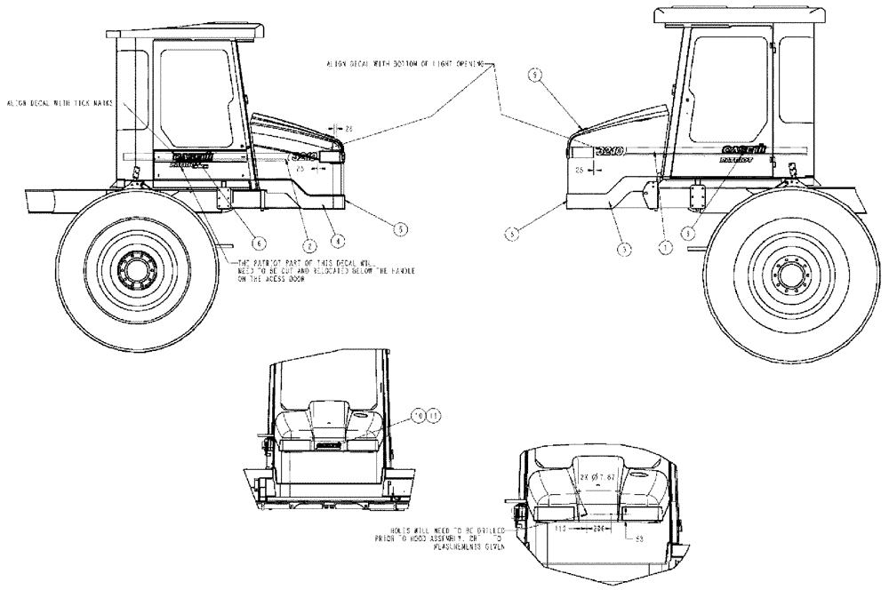 Схема запчастей Case IH 3210 - (08-002) - EXTERIOR DECALS - GRAPHICS (13) - DECALS