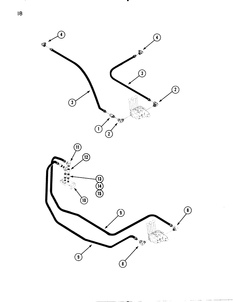 Схема запчастей Case IH 74L - (18) - REMOTE OIL SUPPLY TO LOADER VALVE (35) - HYDRAULIC SYSTEMS